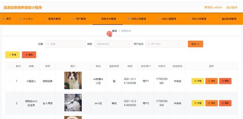 精品微信小程序ssm的流浪動物 寵物救助網站 后臺前后分離vue